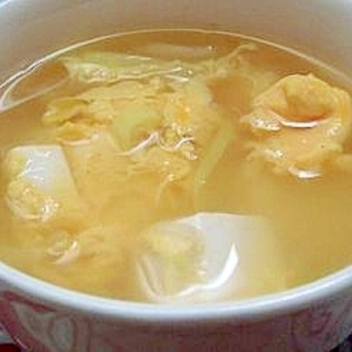 豆腐入りかき玉スープ